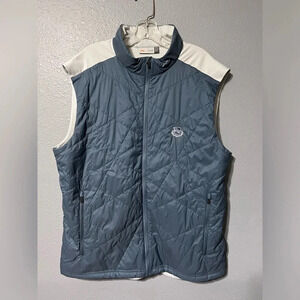 KJUS Retention Vest Men's 3XL (58) Full Zip Blue/Gray Golf Logo Collar EUC CW